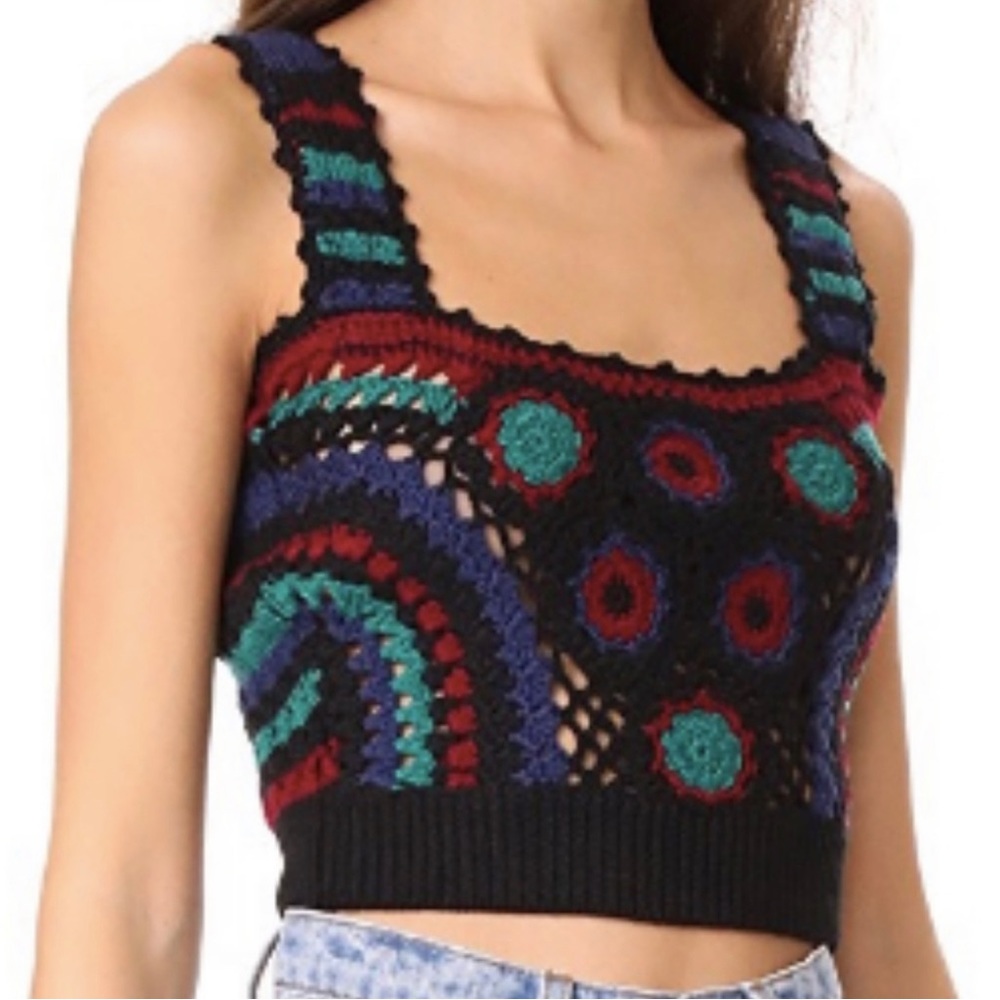 Adam Selman Crochet Crop Top Size M